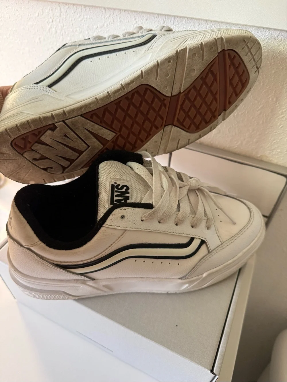 Vans White and Black Kids Low-Top Skate Sneakers